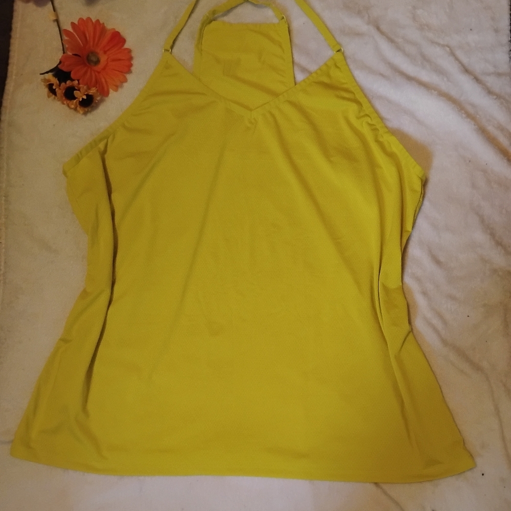 Fabletics Light Yellow Activewear Top
